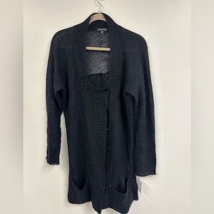 Eileen Fisher Black Knit mohair Cardigan size large